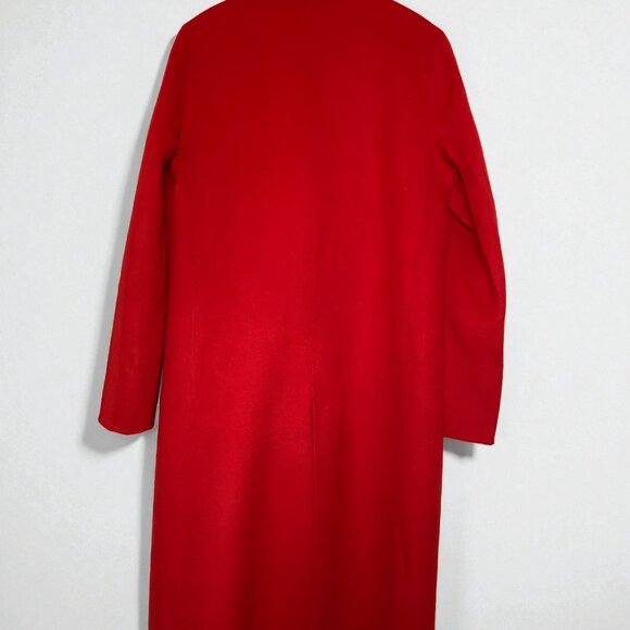 Zara Double Faced Wool Blend Double Breasted Coat, Red - Picture 2 of 9